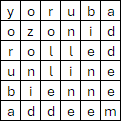6x6 single word square